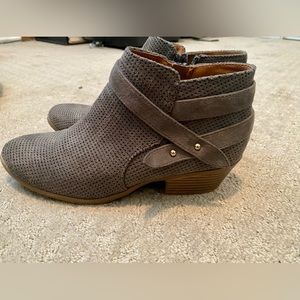 Soda Gray Suede Booties 7.5